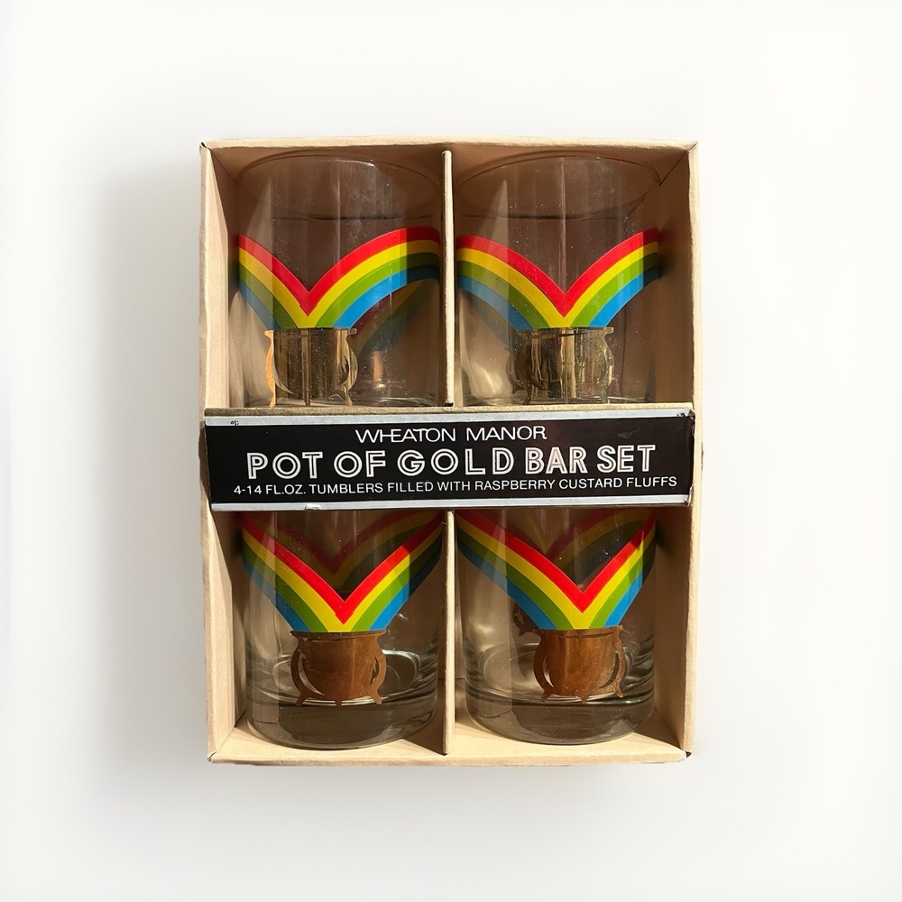 Rare Vintage New Old Stock (NOS) Wheaton Manor "Pot of Gold" Bar Set